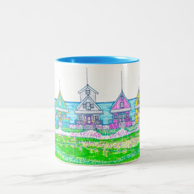 Bright Beach Cottage Blue Mug (Centre)