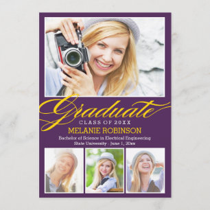 Bright Begation Graduation Invitation - Violet