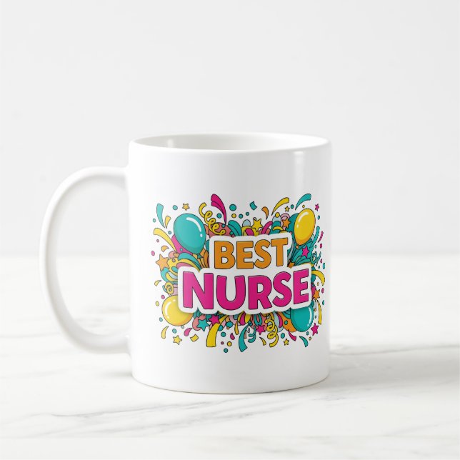 Bright Best Nurse Mug (Gauche)