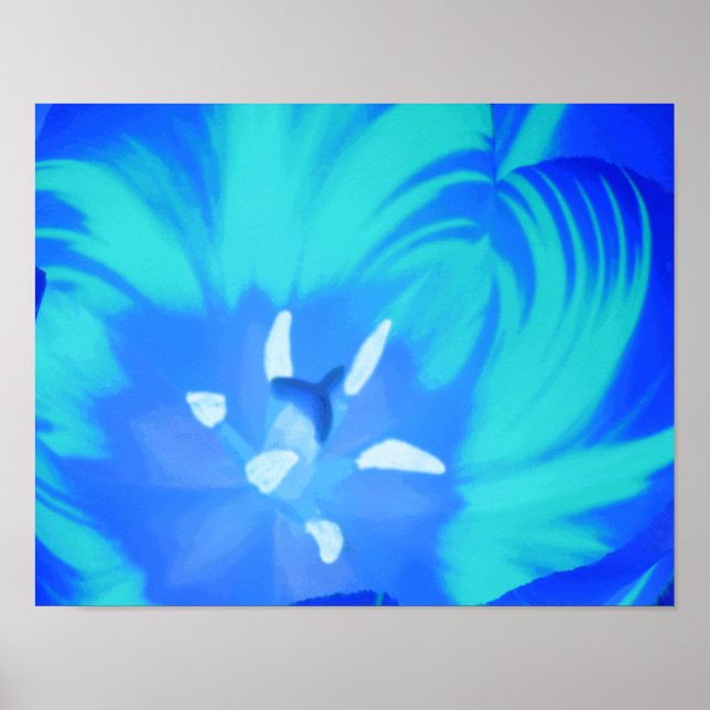 Bright Blue Tulip Poster (Devant)