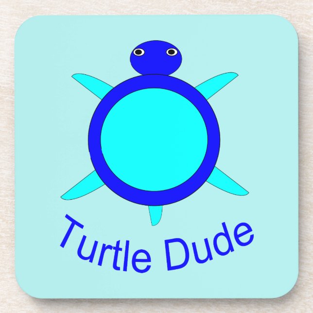 Bright Blue Turtle Dude Dessous de verre (Devant)