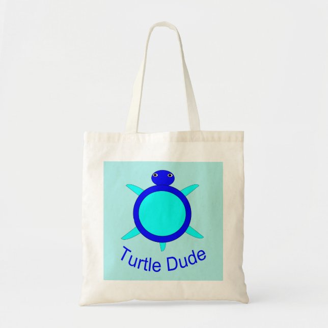 Bright Blue Turtle Dude Sac fourre-tout (Devant)