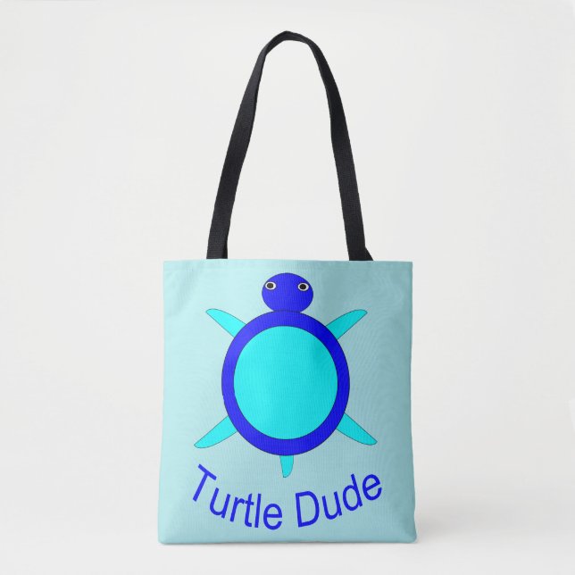 Bright Blue Turtle Dude Sac fourre-tout (Devant)