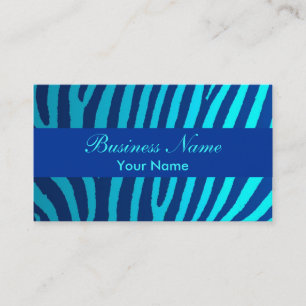 Bright blue zebra rayures cartes de visite personn