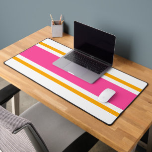 Bright Candy rose Jaune Stripes De Course Sur Blan