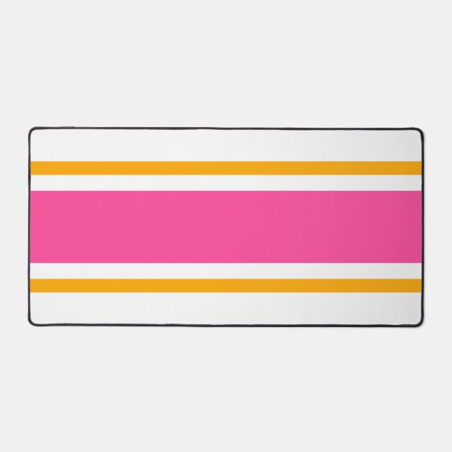 Bright Candy rose Jaune Stripes De Course Sur Blan (Recto)