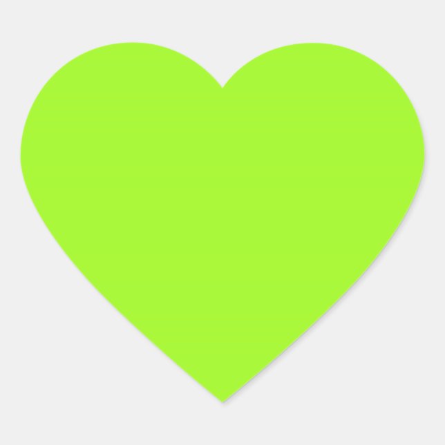 Bright Chartreuse Green Heart Sticker (Devant)