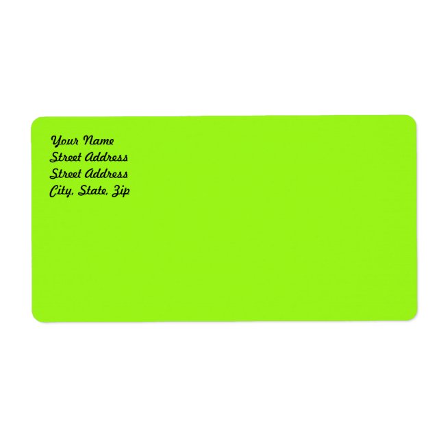 Bright Chartreuse Green Shipping Étiquette (Devant)