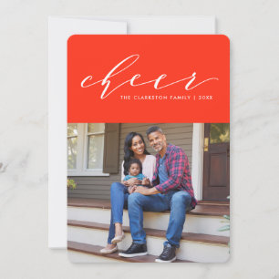 Bright cheing fun script rouge carte photo de vaca