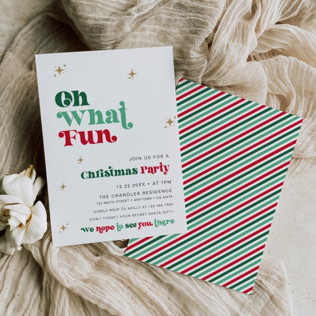 Bright Christmas Party Invitation Retro Boho Amusa (Créateur téléchargé)