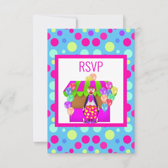 BRIGHT CIRCUS BIRTHDAY PARTY BLUE RSVP (Devant)