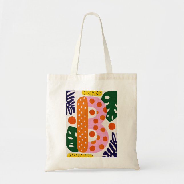 Bright Dopamine Decor Monogram Letter B Tote Bag (Devant)
