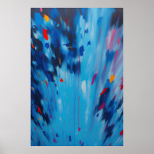 Bright Fireworks Abstract Art Poster