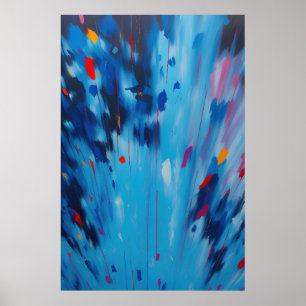 Bright Fireworks Abstract Art Poster