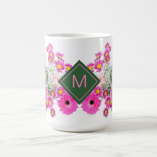 Bright Floral Monogramme café Mug (Centre)