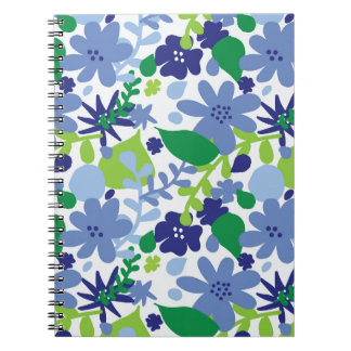 Bright Floral Multi Vert et Carnet Spiral Bleu
