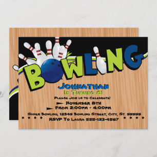 Bright & Fun Bowling Invitations d'anniversaire