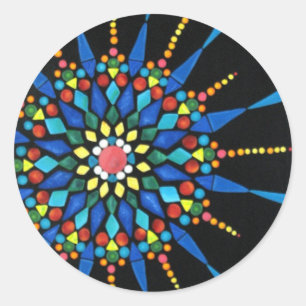 Bright Gemstone Mosaic sur les autocollants noirs