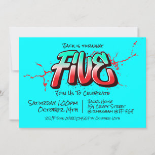 Bright Graffiti Five Invitation