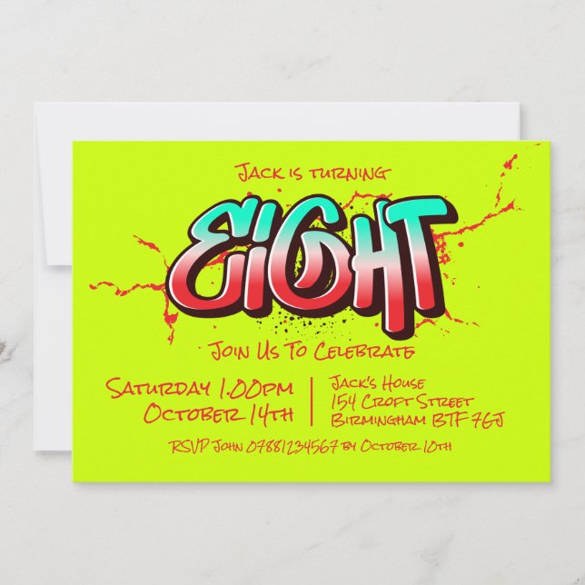 Bright Graffiti Huit Invitation (Devant)