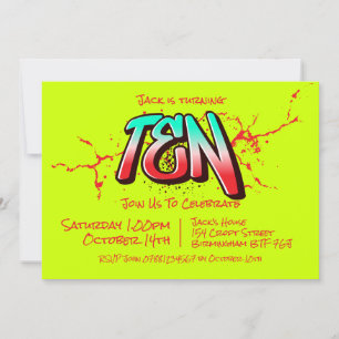 Bright Graffiti Ten Invitation