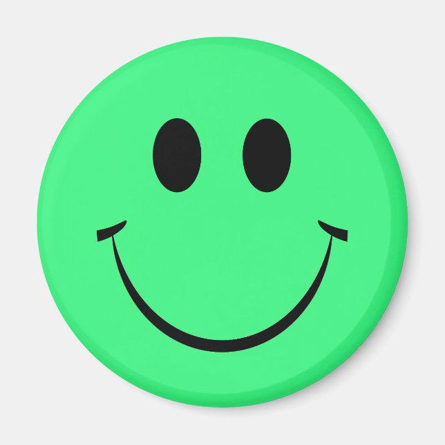 Bright Green Happy Face Magnet (Devant)