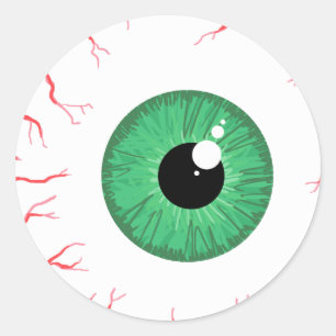 Bright Green Sensshot eyeball sticker