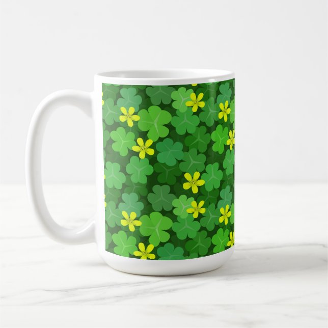 Bright Green Shamrock Coffee Mug (Gauche)