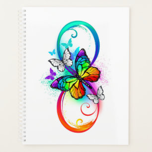 Bright infinity with rainbow butterfly