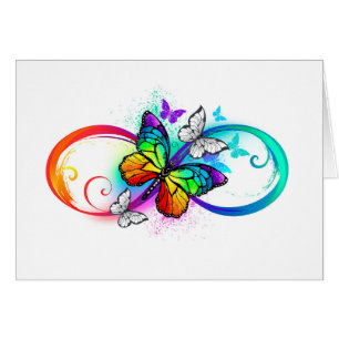 Bright infinity with rainbow butterfly
