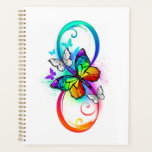 Bright infinity with rainbow butterfly<br><div class="desc">multicolor,  bright,  symbole of infinity with rainbow,  detailed butterfly monarch. Rainbow butterfly. Rainbow infinity.</div>
