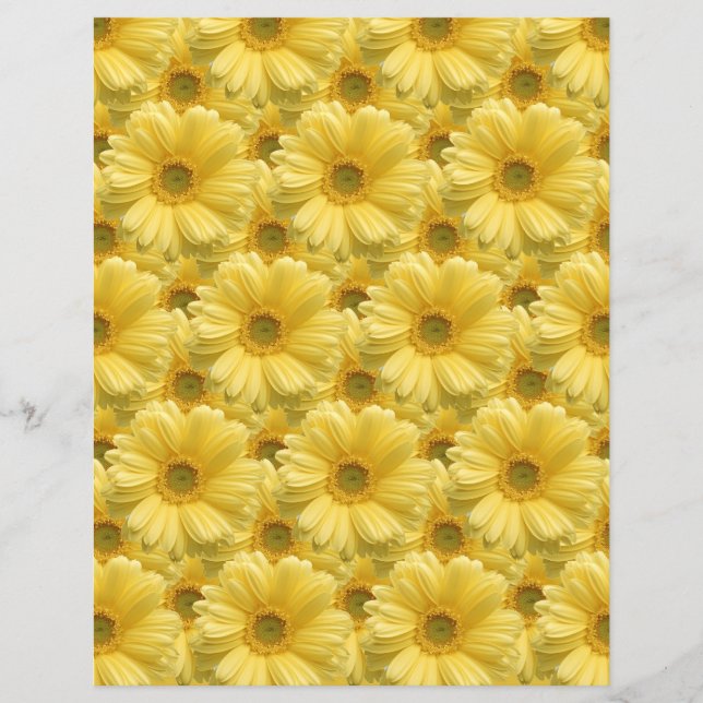 Bright Jaune Poireaux Sunny Floral Art Papier (Devant)