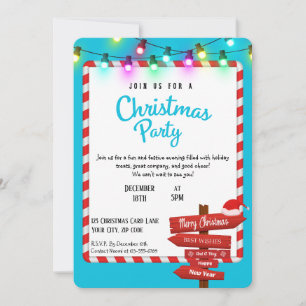 Bright joyeuse invitation de Noël fête