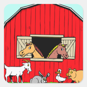 Bright, mignon Barnyard Animaux de ferme Stickers