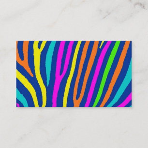 Bright neon zebra rayonne attention carte de visit