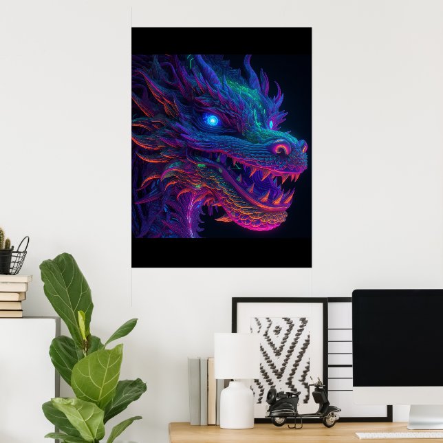 Bright (NOT NEON) Dragon Imprimer Poster Artwork (Bureau à domicile)