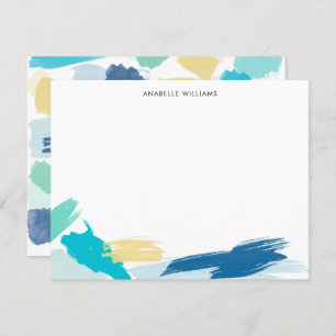 Bright Paint Brush Strokes Custom Merci Cartes