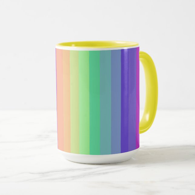 Bright Pastel Rainbow Strig Mug (Devant droit)