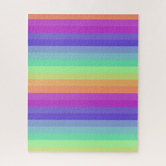 Bright Pastel Rainbow Stripe Puzzle (Vertical)