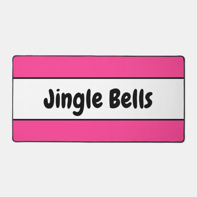 Bright Pink White Strips Retro Jingle Bells Texte (Recto)