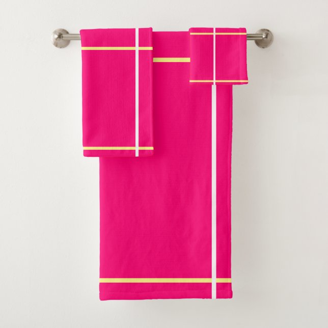 Bright Pink Yellow White Stripes  (En situation)