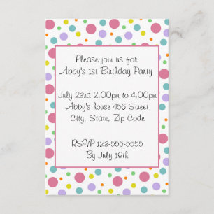 Bright Polka Dot Invitation