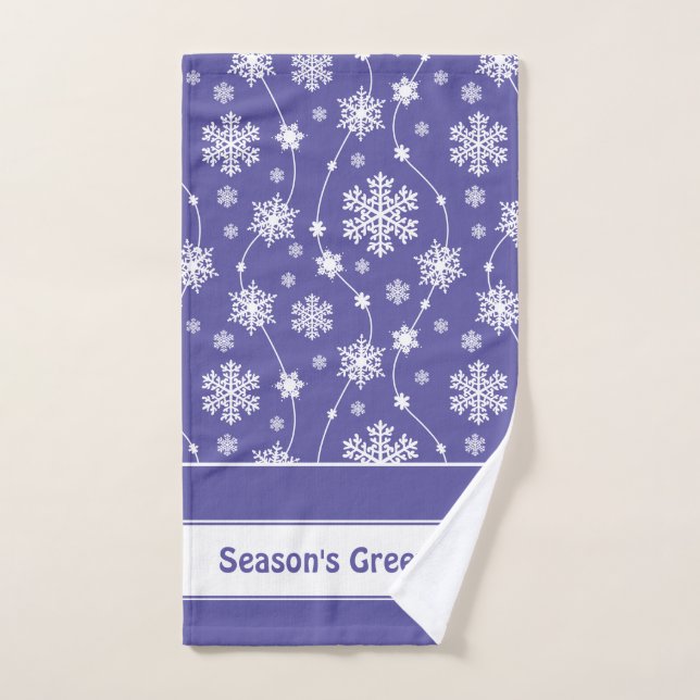 Bright Purple and Winter White Snowflake Motif (Serviette à main)