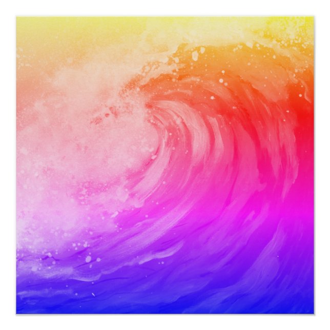 bright rainbow poster depicting a faint wave (Devant)