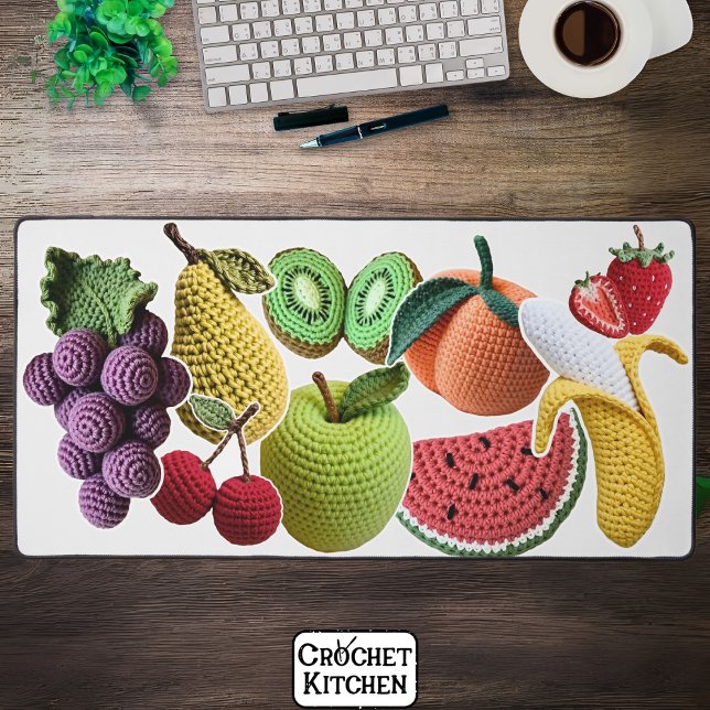Bright Rainbow Scrapbook Crochet Fruit Collage (Créateur téléchargé)