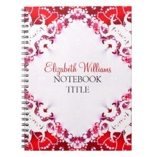 Bright Red + White Diamond Batik Carnet