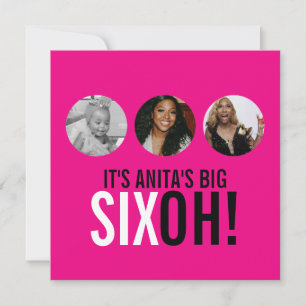 Bright rose 60e SIXOH! photo invitation d'annivers