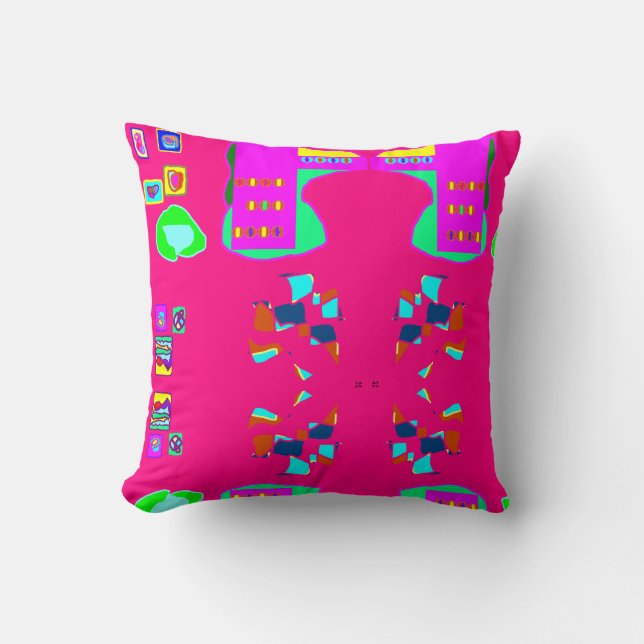 Bright rose jetez oreiller mélange dolly motifs (Recto)
