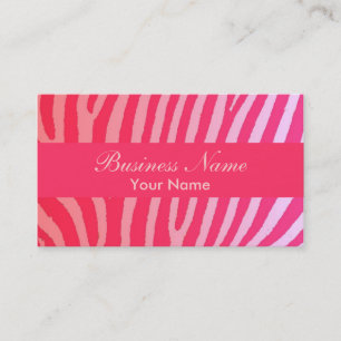 Bright rose zèbre rayures personnalisées cartes