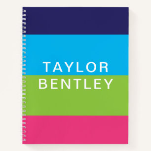 Bright Rugby Stripes Carnet Spiral Personnalisé